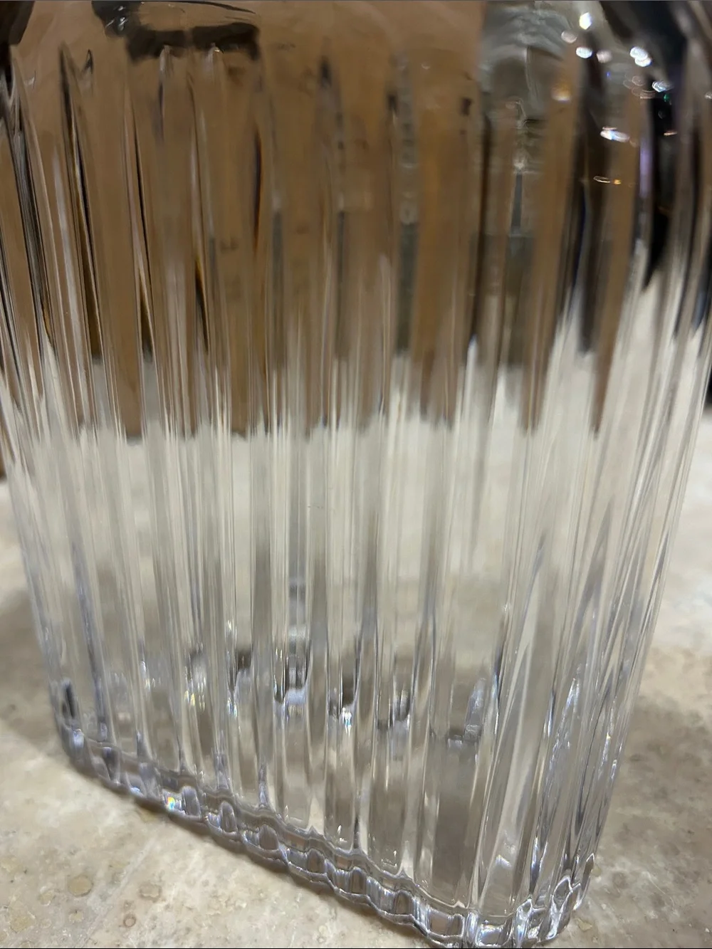 vintage Atlantis crystal ribbed decanter with Stopper